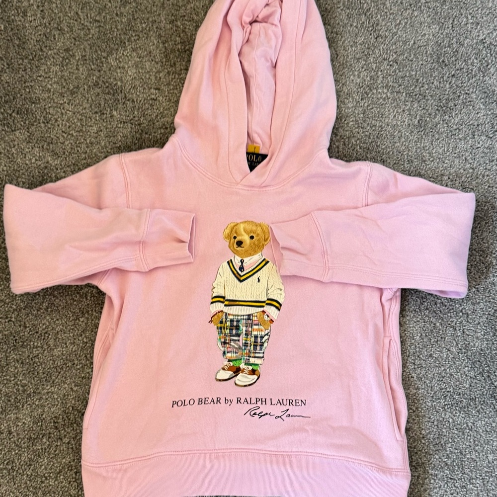 Ralph Lauren Kids Pink Hoodie with Polo Bear